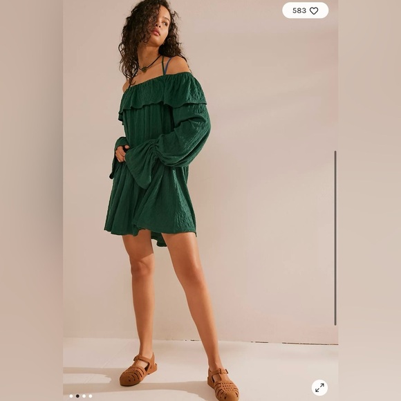 Free People Beach Green Hayden Mini Dress XS NTW - Picture 1 of 4